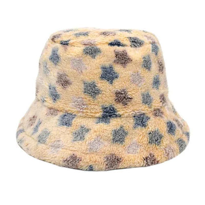 Winter Bucket Hat Women's Fashion Leopard Panama Warm Hats Female Vintage Faux Fur Fisherman Cap Hats For Women Dropshipping