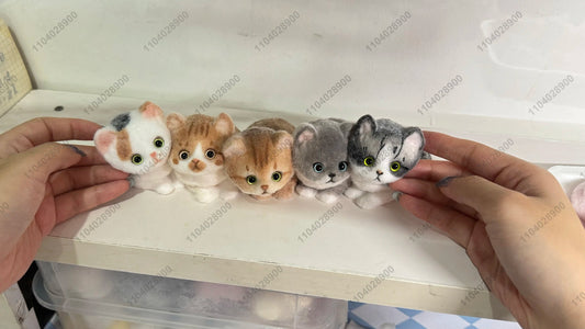 Handmade Kitty Cat Taba Squishy Silicone Fuzzy Kitten Soft Cat Mushy Squeeze Toy Mochi Toy Hand Relax Stress Release Gift Toy SS69