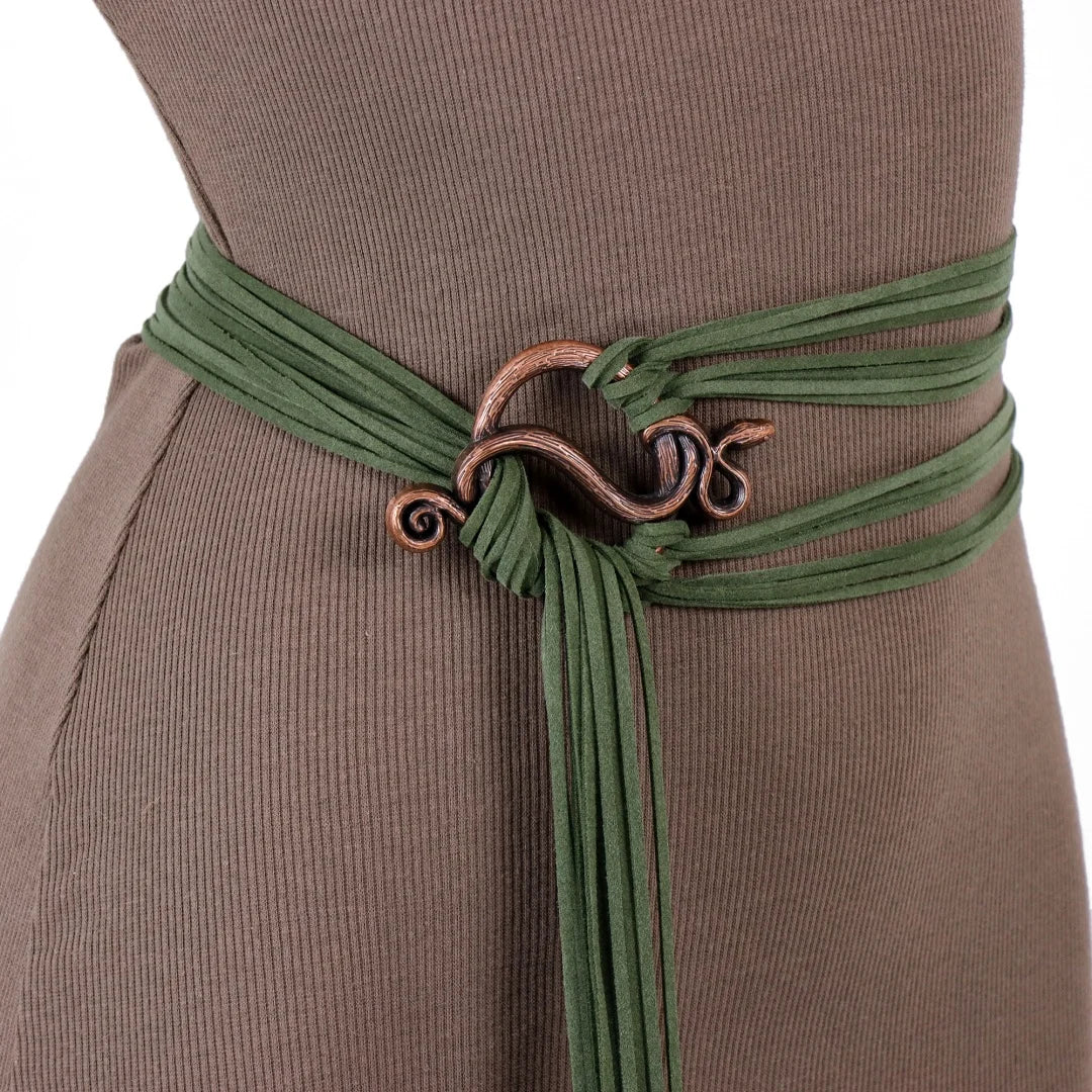 SS69 Viking Troll Cross Belt, Extra Long Synthetic Leather Rope Belt
