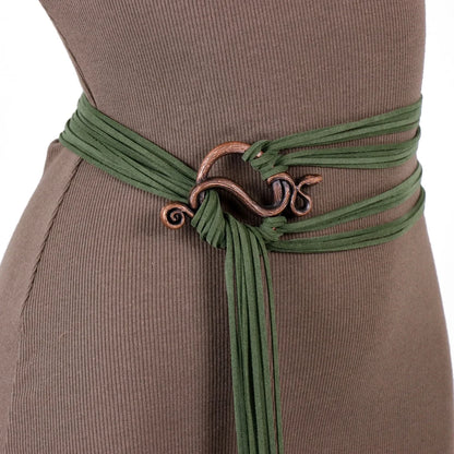 SS69 Viking Troll Cross Belt, Extra Long Synthetic Leather Rope Belt