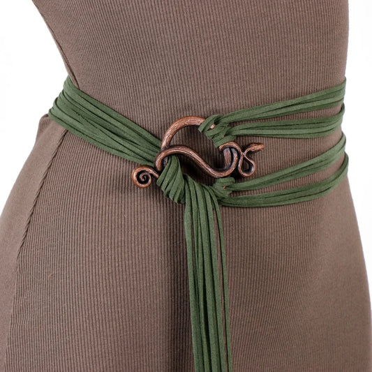 SS69 Viking Troll Cross Belt, Extra Long Synthetic Leather Rope Belt