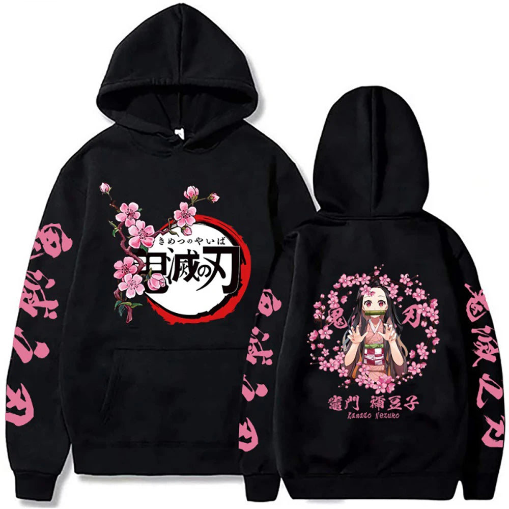Harajuku Demon Slayer Plus Size Hoodie Kamado Nezuko Graphic Print Women Sweatshirts Long Sleeve Fashion Female Streetwear SS69