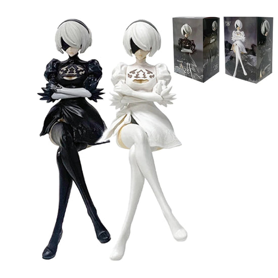13-15CM NieR:Automata Yorha No. 2 Type B PVC Anime Action Figures Model Collection Ornament Anime Cartoon Model Toy Gift SS69 13.69 2pcs-With box