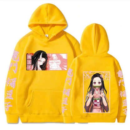 Japan Anime Demon Slayer Kamado Nezuko Printing Women Hoodies Plus Size Sweatshirt Harajuku Girl Autumn Warm Pullover Streetwear