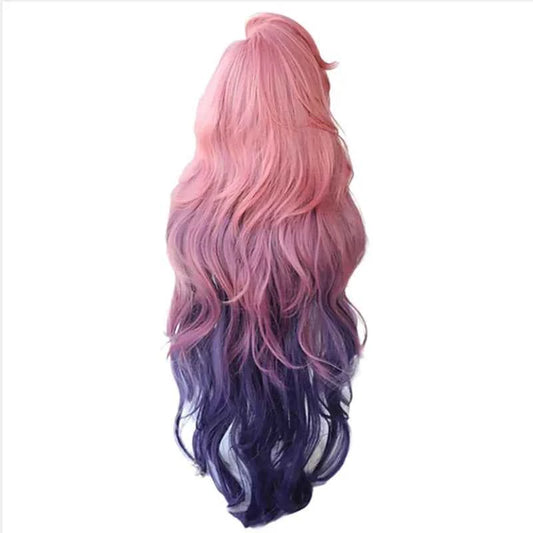 HAIRJOY LoL Seraphine Cosplay Wig KDA Cosplays Curly Pink Purple Green Wigs Heat Resistant Synthetic Hair