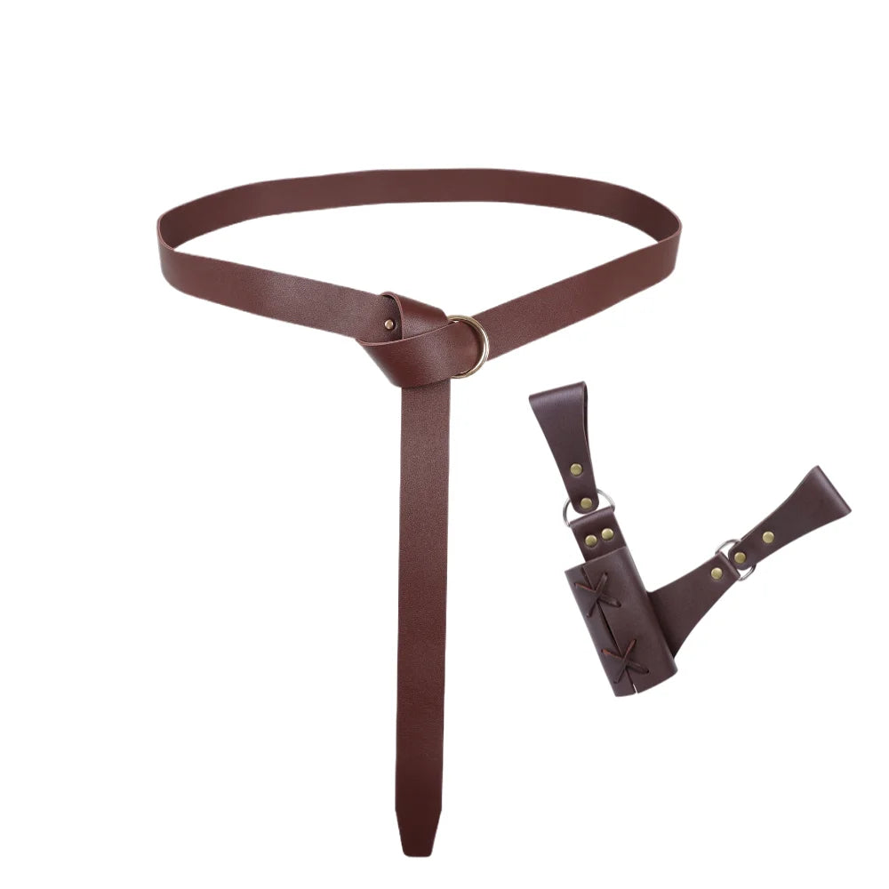 Medieval Knight Sword Sheath & Belt - Faux Leather Cosplay Scabbard