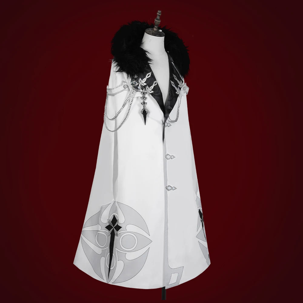 Game Genshin Impact Fatui Cosplay Costume Doctor Arlecchino The Captain Pantalone Marionette Colombina Cloak Halloween C07575