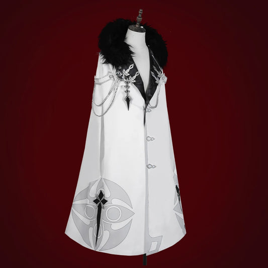 Game Genshin Impact Fatui Cosplay Costume Doctor Arlecchino The Captain Pantalone Marionette Colombina Cloak Halloween C07575