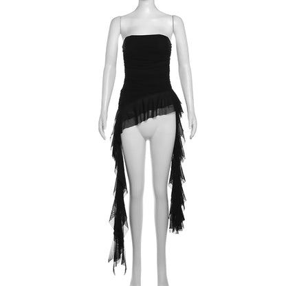 Nibber 2026 Spring New Solid Color Sweet Gentle Cute All-match High Street Travel Sexy Cool Women Chest Wrap ruched Tassel Vest