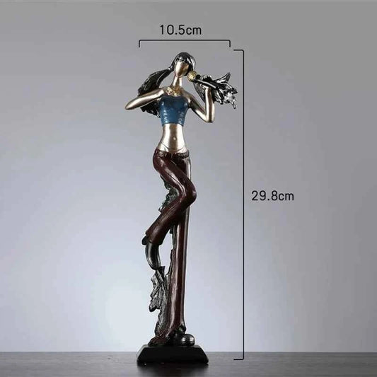 Vintage Musical Instrument Resin Figure Ornaments Figurines Home Decoration Accessories for Living Room Ornaments for Home Decor
