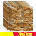 3D Foam Brick Wall Stickers, Waterproof Peel & Stick Panels 70x77cm