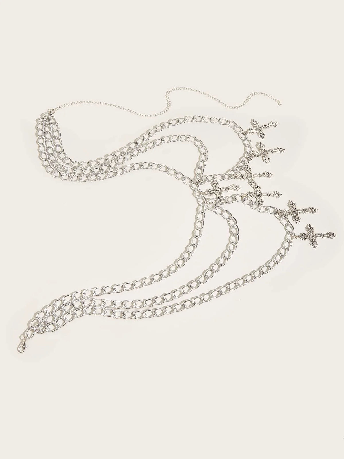 SS69 Women's Cross Waist Chain, Adjustable Metal Body Jewelry for Punk Style