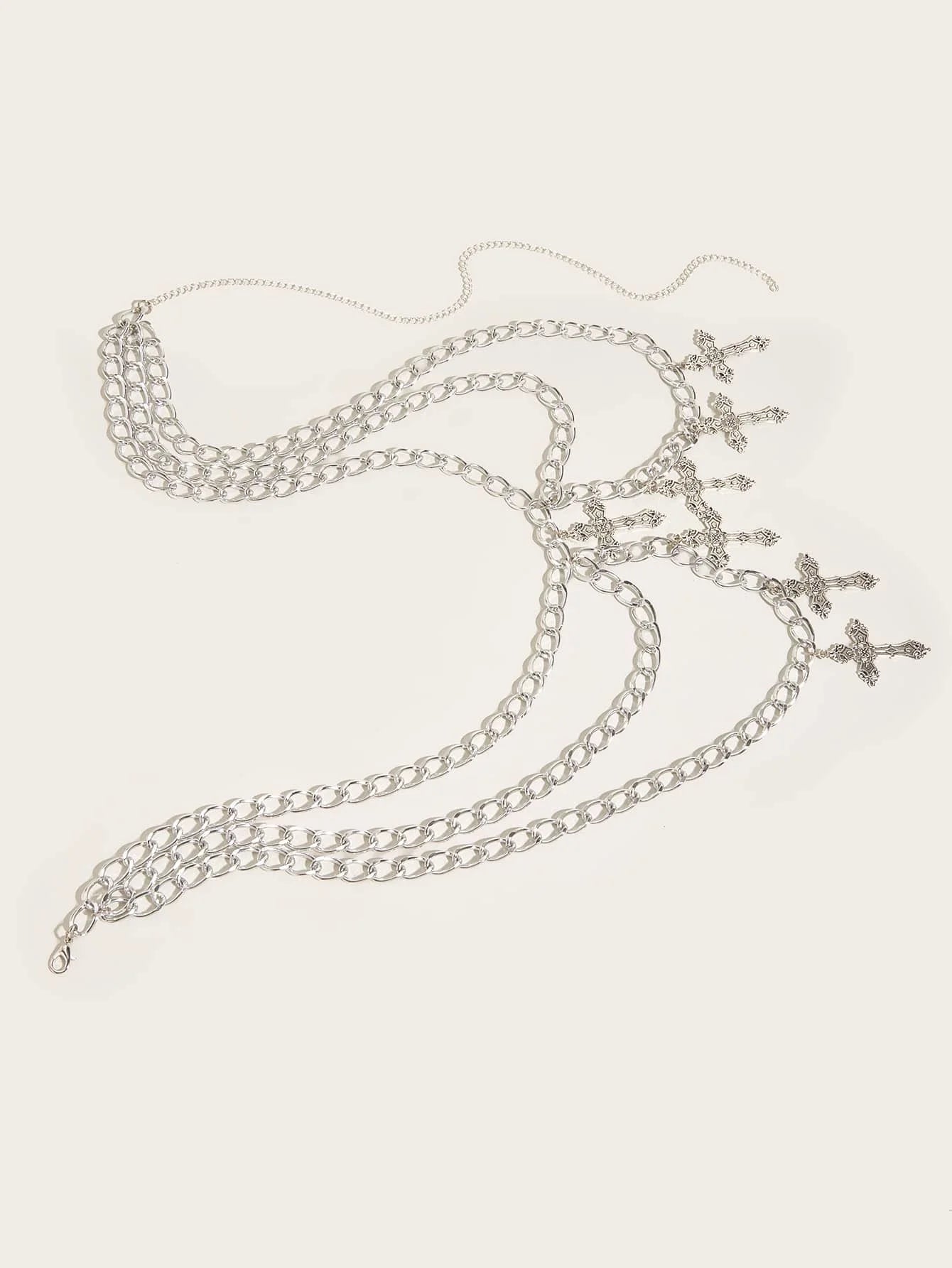 SS69 Women's Cross Waist Chain, Adjustable Metal Body Jewelry for Punk Style