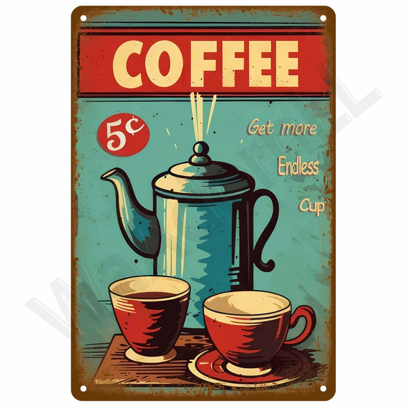 Vintage Metal Tin Sign 20x30cm Retro Wall Art for Home Bar
