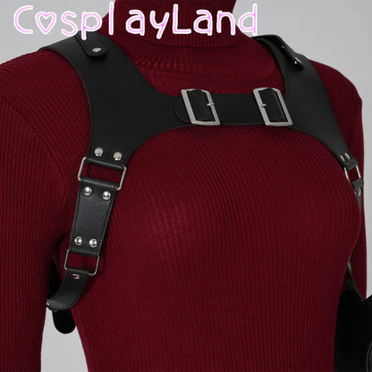Female Ada Wong Cosplay Costume Clothing Resident 4 Remake Ada Red Women Dress Role Playing Halloween Game Set with Shoes