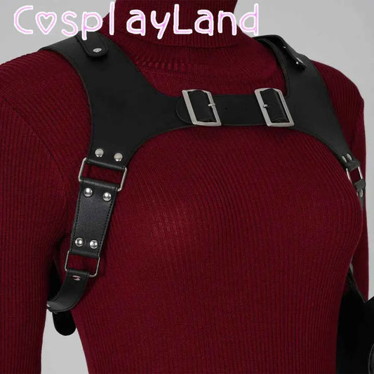 Female Ada Wong Cosplay Costume Clothing Resident 4 Remake Ada Red Women Dress Role Playing Halloween Game Set with Shoes