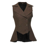 Victorian Vest Woman Vintage Steampunk Renaissance Tailed Waistoat