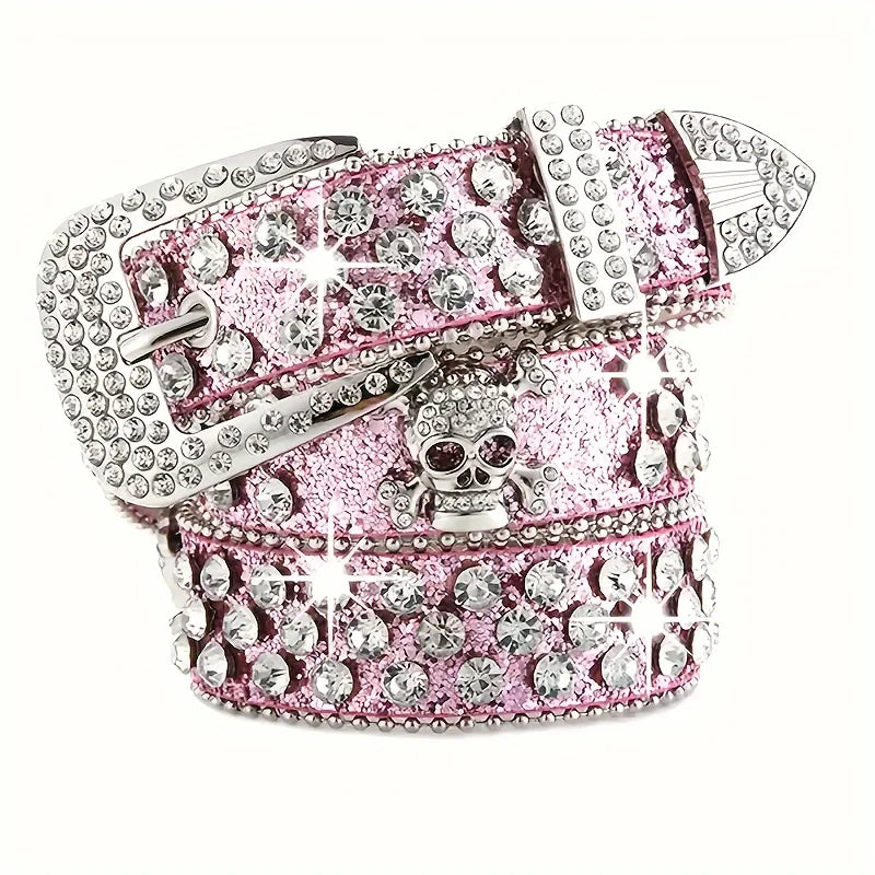 SS69 Rhinestone Western Cowgirl Belt - PU Leather Y2K Style Accessory