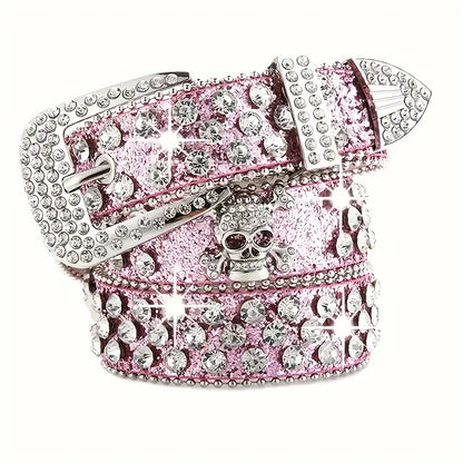 SS69 Rhinestone Western Cowgirl Belt - PU Leather Y2K Style Accessory