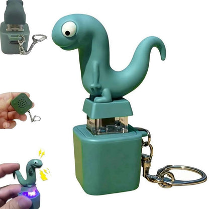 Funny Lizard Button Sound Keychain Rechargeable Lizard Keychain Fidget Keyring Toys With LED Colorful Lights for Stress Relief