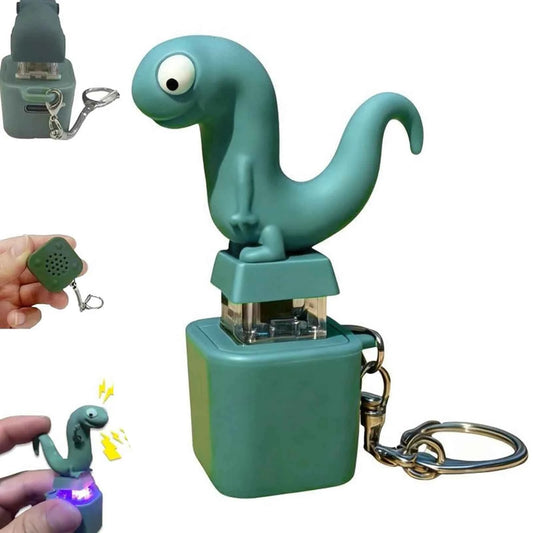 Funny Lizard Button Sound Keychain Rechargeable Lizard Keychain Fidget Keyring Toys With LED Colorful Lights for Stress Relief