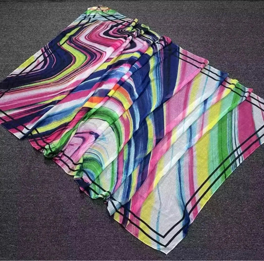 Foreign Trade Original Order Spanish Fashion New Product Knitted Embroidery Printed Outdoor Beach Sunshade Women's Scarf SS69 17.69 28