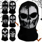 Ghost Skull Balaclava Full Face Mask for Cosplay & Cycling
