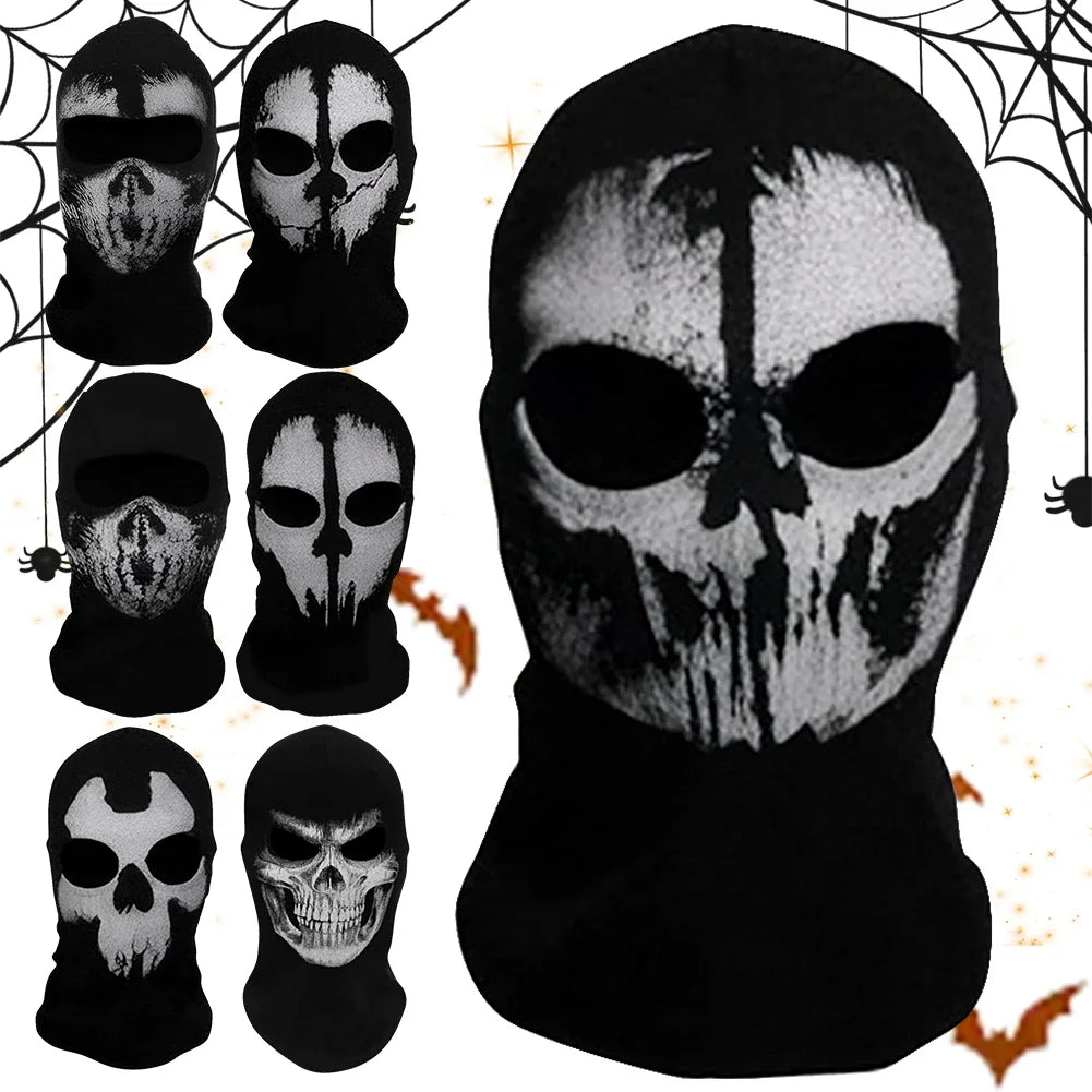 Ghost Skull Balaclava Full Face Mask for Cosplay & Cycling