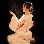 Printed Floral Traditional Japanese Kimono Elegance Asian Sakura Girl Kimono Dress Japanese Style New