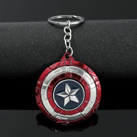 Marvel Captain America Shield Keychain Fun Rotate Relieve Anxiety Toy Keyring Avengers Car Bag Key Holder SS69