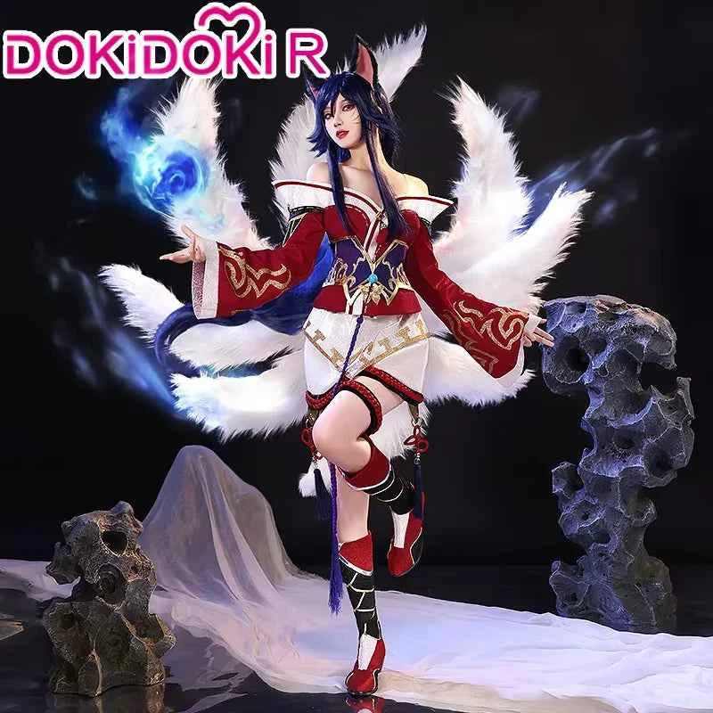 Ahrii Cosplay Costume Set by SS69 - Durable Synthetic Dress, Sizes XS-2XL