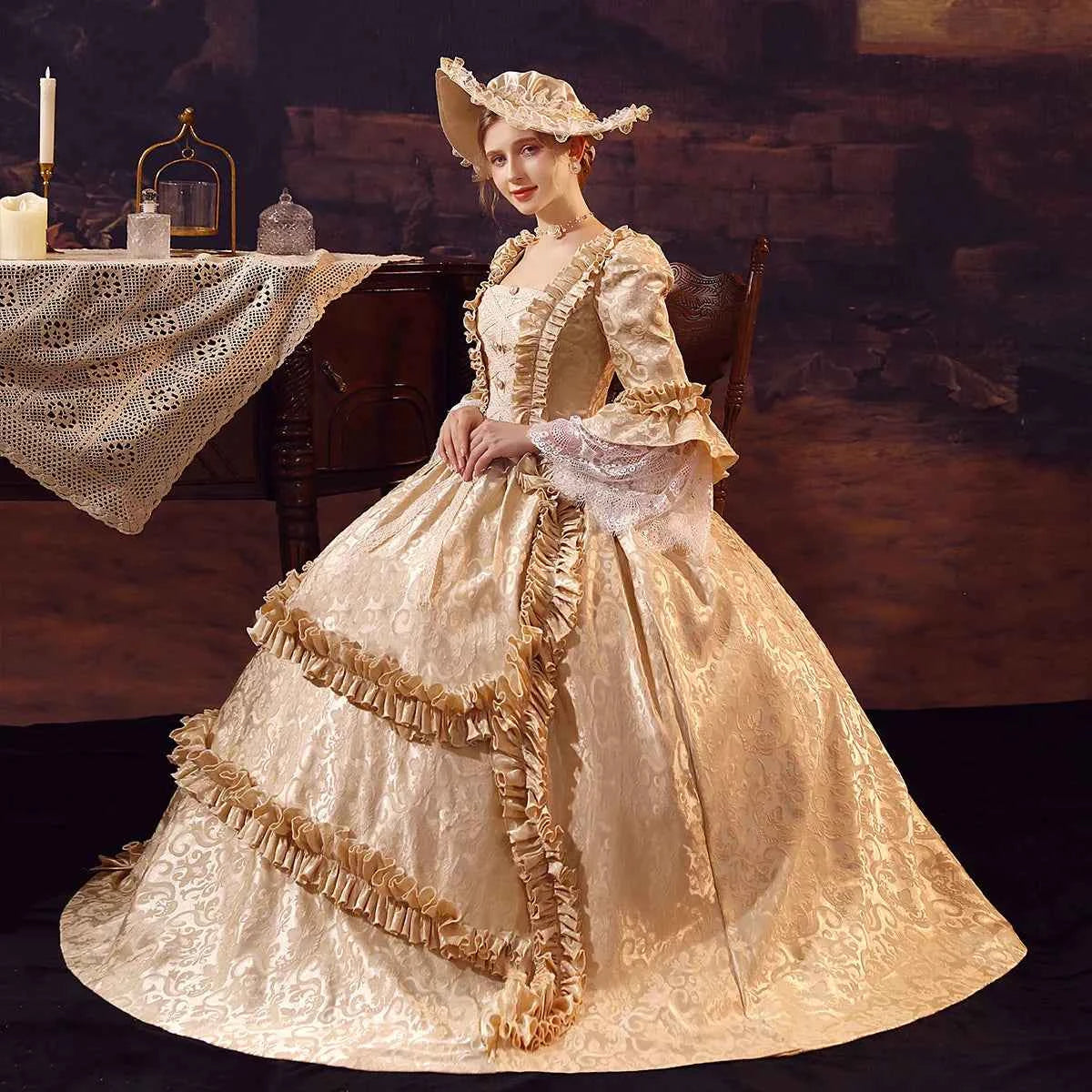 New Victorian Masquerade Ball Gown for Women, 18th Century, Marie Antoinette Costume, Historical Theater Clothing, Party Dress
