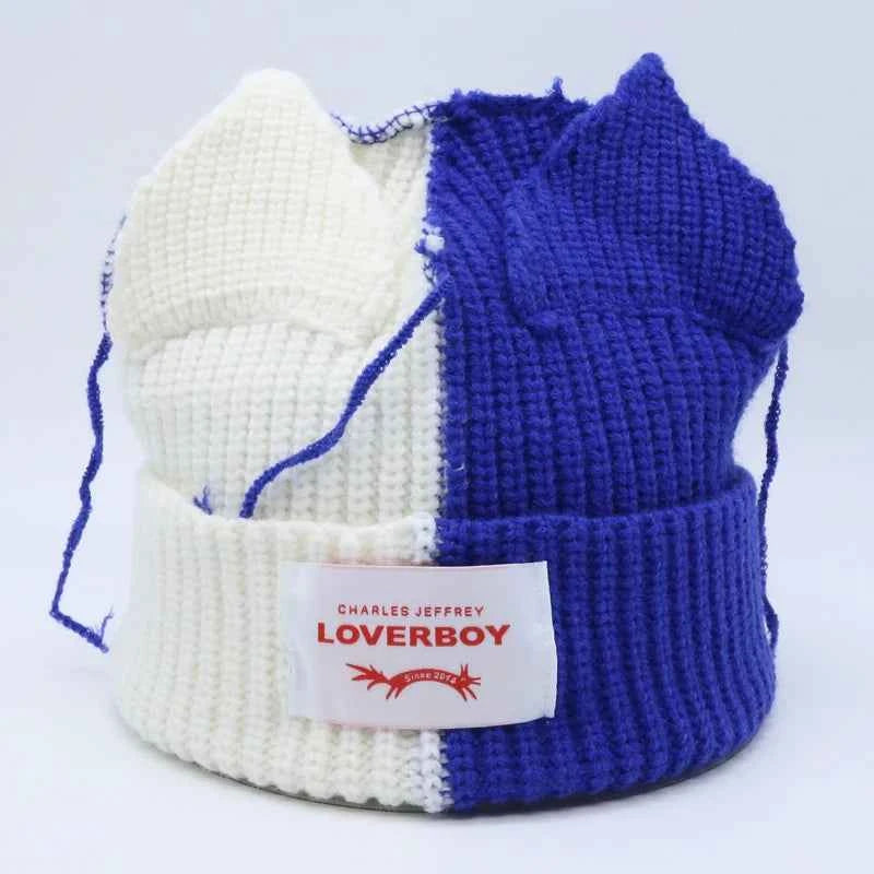 Long fox Ears Knitted Hat Men Women Rabbit Ear Warm Crochet Beanies Kpop Hip Hop Hat Winter Skullies Cap Y2k Christmas Gifty