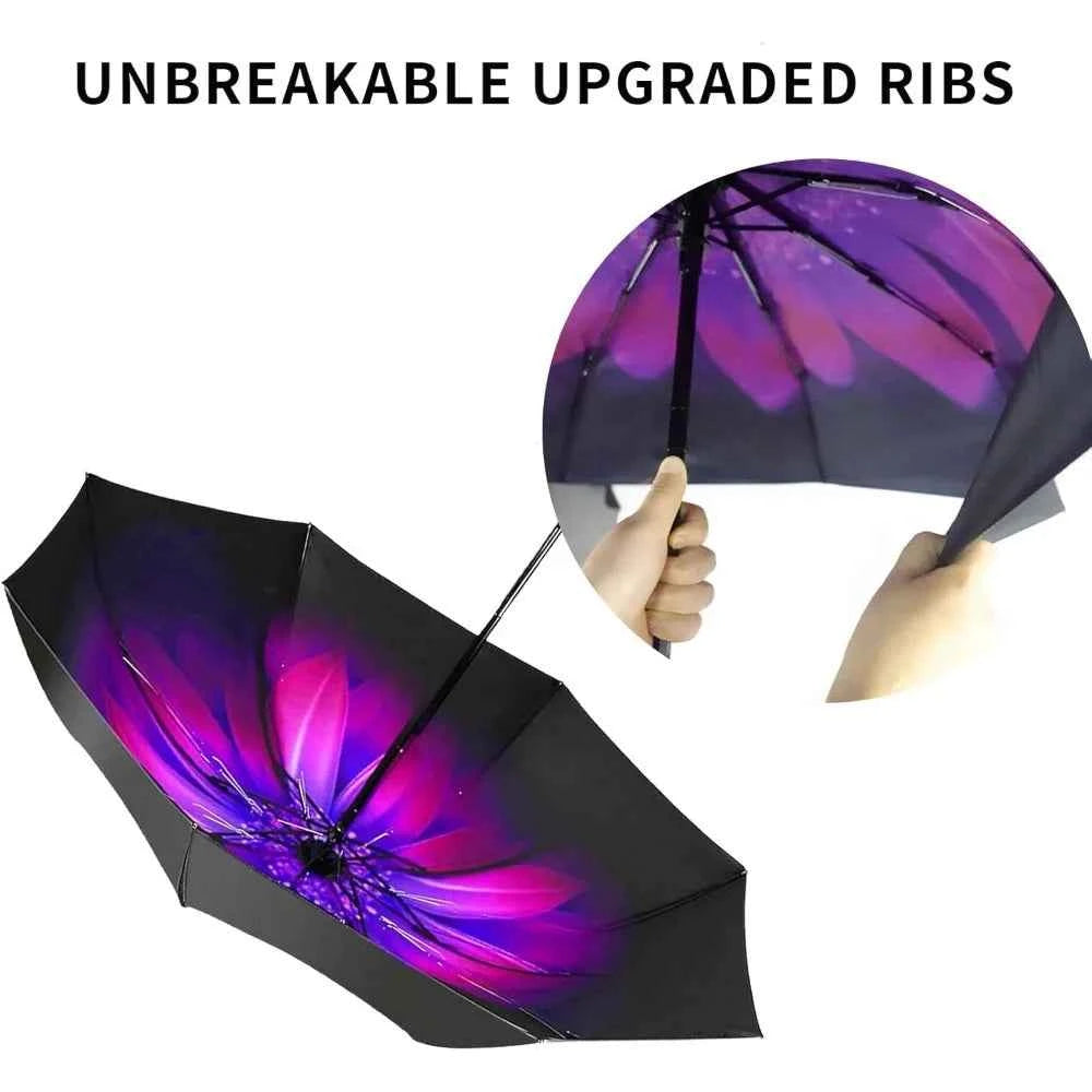 Compact Travel Umbrella,Windproof Waterproof Stick Umbrella Anti-UV Protection Golf Umbrellas