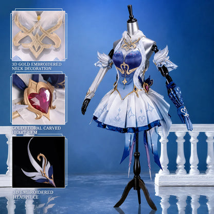 Genshin Impact Odette Cosplay Costume Women Fantasy Ballerina Dress Anime Game Role Play Convention Halloween Party Outfit Set