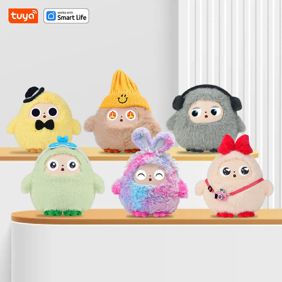 AI Plush Toy W/Smart Voice&LED Eyes,Interactive Companion for Kid/Adult‌Gift-ReadyRechargeable E-Pet open up fun life W/Tuya App