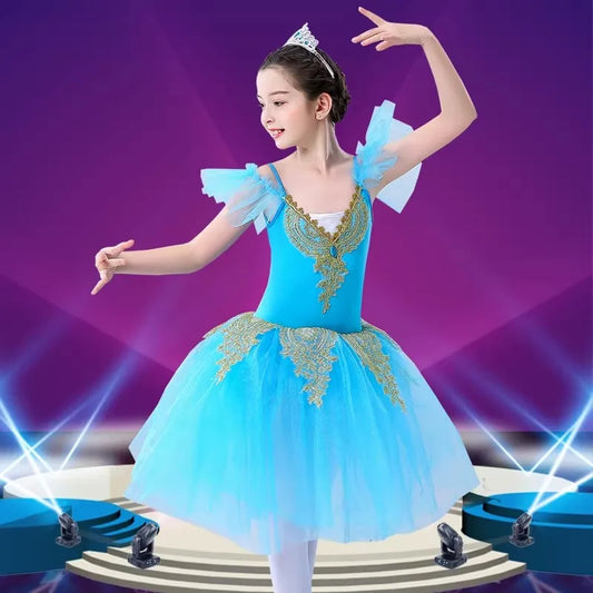 SS69 Girls Ballet Tutu Leotard Princess Performance Dance Dress Polyester