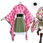 Kanroji Mitsuri Anime Cosplay Costume Set with Wig and Belt