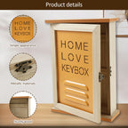 Wooden Wall Key Holder Cabinet with 6 Hooks