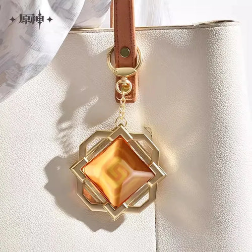 [Genuine]  Anime Game Genshin Impact 2023 Carnival Theme Cosplay Vision Elemental Pendant Rock Wind Garss Metal Backpack Charms