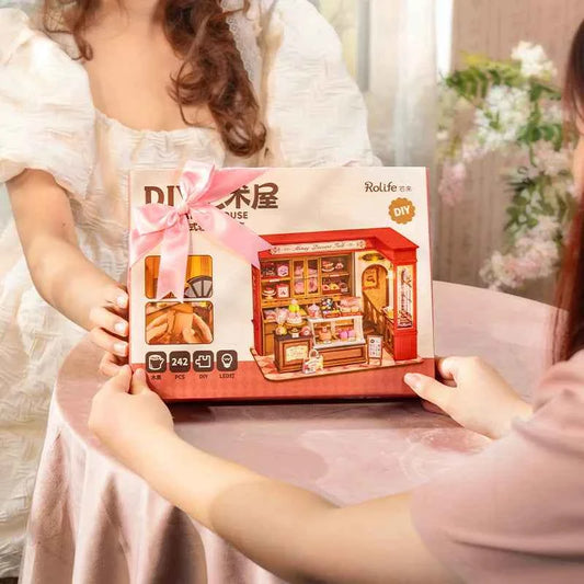 Robotime Rolife Becka's Baking House 3D Puzzle DIY Miniature Dollhouse Kit Amazing Gift for Children DG161