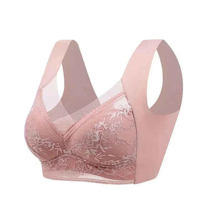 L-6L Women Large Bra Push Up Ice Silk Seamless Upper Bralette Lace Wireless Summer Bras Top Lingerie Underwear Brasieres Mujeres