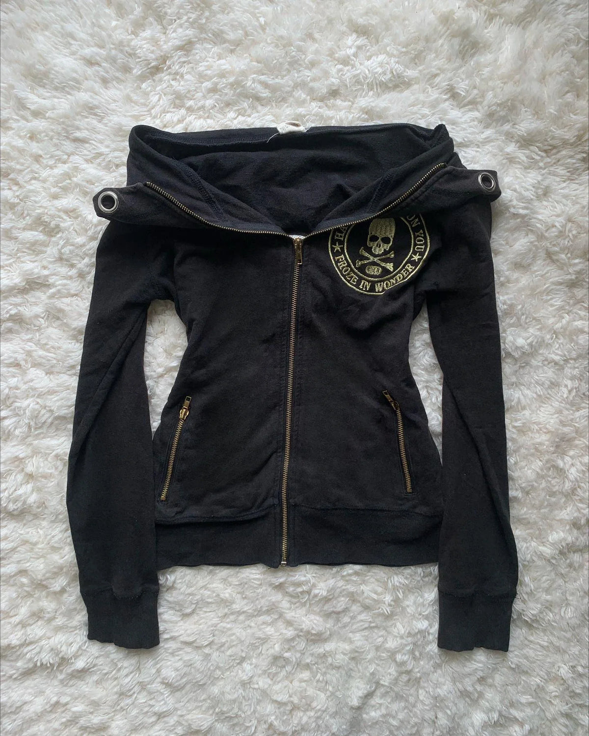 Y2K Retro Army Green Zipper Jacket Women Harajuku Sexy Slim Fit Denim Jacket Autumn Winter Short Stand Collar Coat Goth Clothing