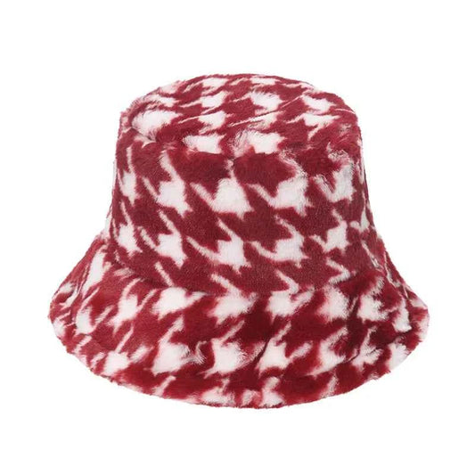 Winter Bucket Hat Women's Fashion Leopard Panama Warm Hats Female Vintage Faux Fur Fisherman Cap Hats For Women Dropshipping