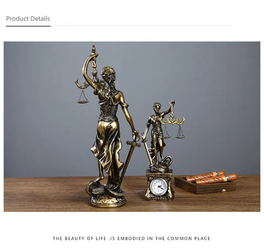 Themis Goddess of Justice Resin Statue Antique Style Home Office Decor
