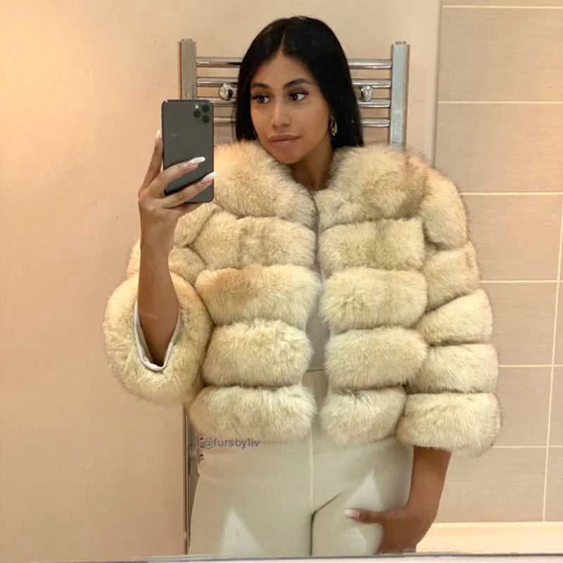 Winter Women's Cold Coat Top Fox Jackets For Women clothing Natural Real fox Fur Jacket Coats For Women Fur Jacket In Promotion