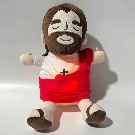 38CM Breath Jesus Soothes Plush Toy   for Kids Soft Soothing Jesus Plushies Comforting Jesus Heart Toy Easter Christmas Gifts