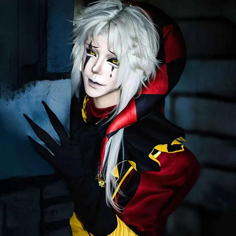 Circus Pierrot Harlequin Cosplay Costumes Unisex Clown Uniform for Halloween Carnival Party Cos Game Outfits Fancy Dress  Adults
