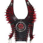 Goth Top Y2K Clothes Women's Tanks Emo Clothing Gothic Boho Tops with Spikes Punk Rock Teens Festival Spiked Bra Grunge T Shirt