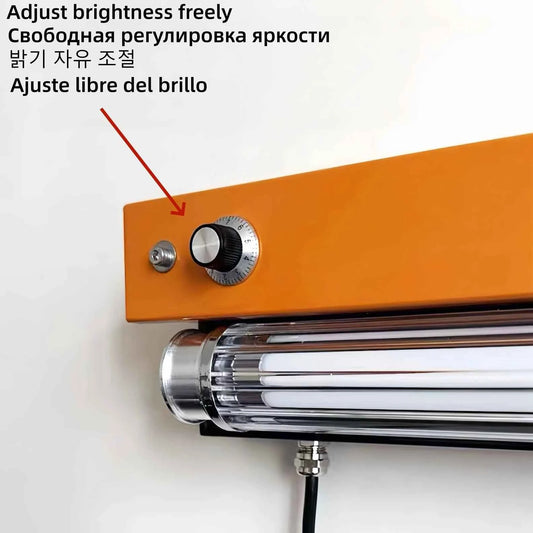 Bauhaus Retro Wall Lamp Vintage Industrial Orange Sconce No Wiring Needed LED Wall Light For Bedroom Study Room Sideboard Cafe
